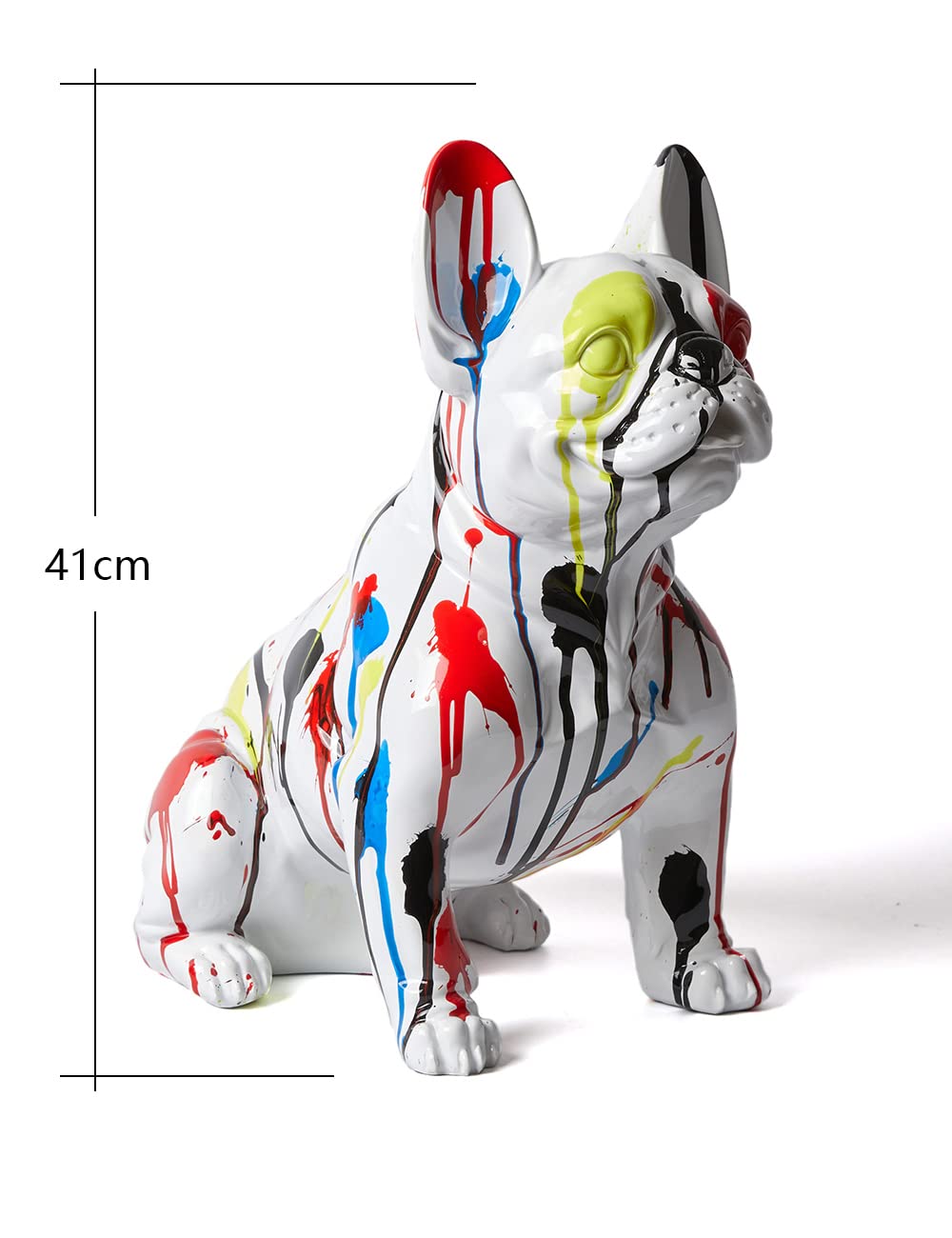 Escultura de Bulldog francés pintada a mano