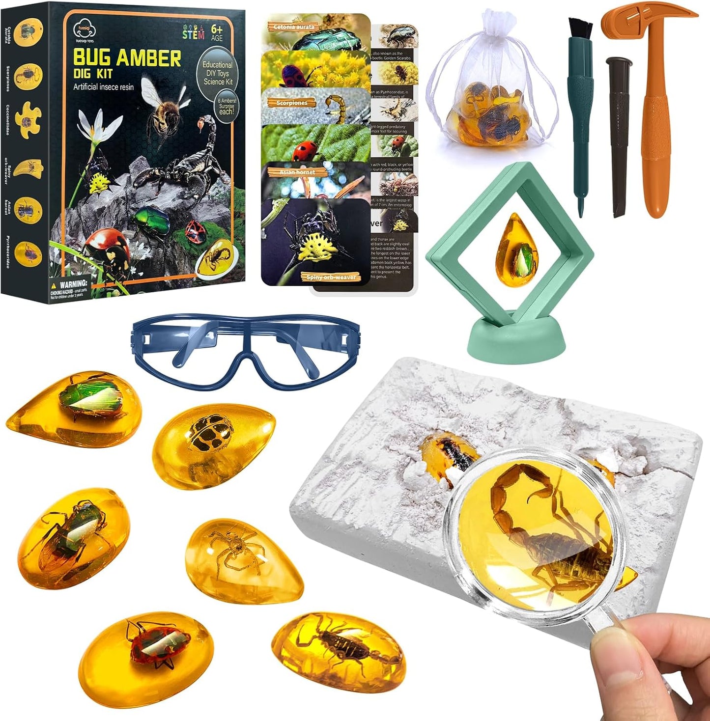 Fósiles en ámbar tipo Jurassic World