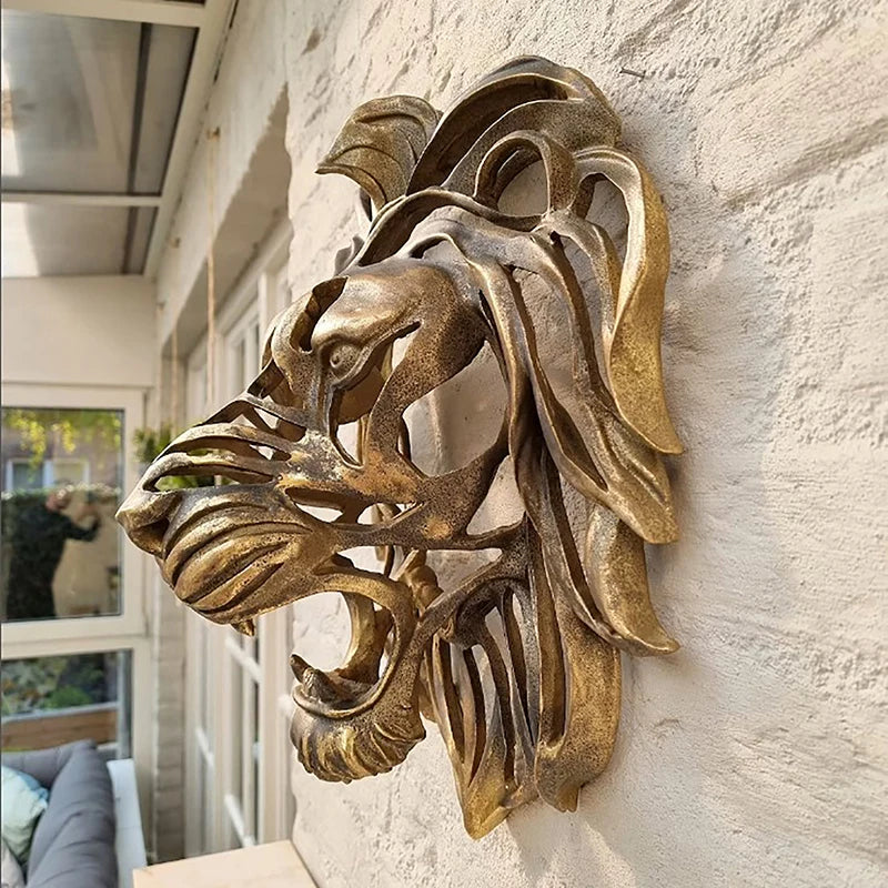 Cabeza de León 3D en Metal | Decoración de Pared Exclusiva AnimalArtBuy®