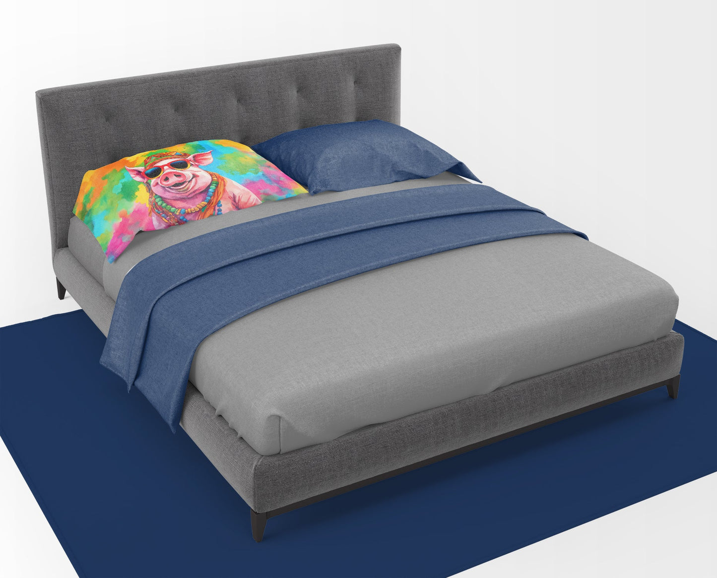 Funda de Almohada | Cerdo Hippie - Arte Animal Divertido Bohemio