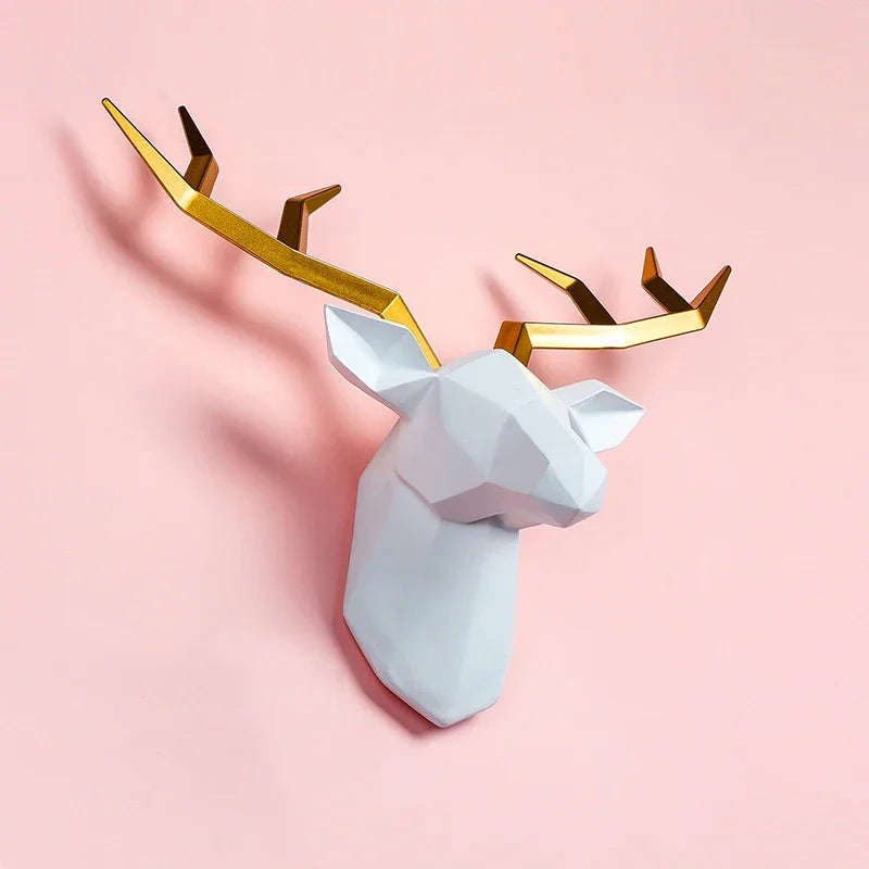 Deer Geometry™ – Escultura 3D de Ciervo en Resina para Pared (Exclusivo AnimalArtBuy®)