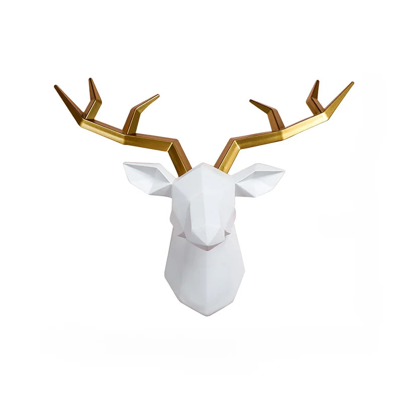 Deer Geometry™ – Escultura 3D de Ciervo en Resina para Pared (Exclusivo AnimalArtBuy®)