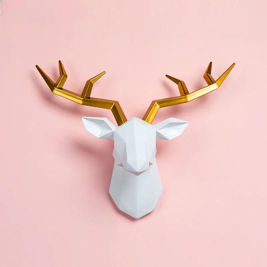 Deer Geometry™ – Escultura 3D de Ciervo en Resina para Pared (Exclusivo AnimalArtBuy®)