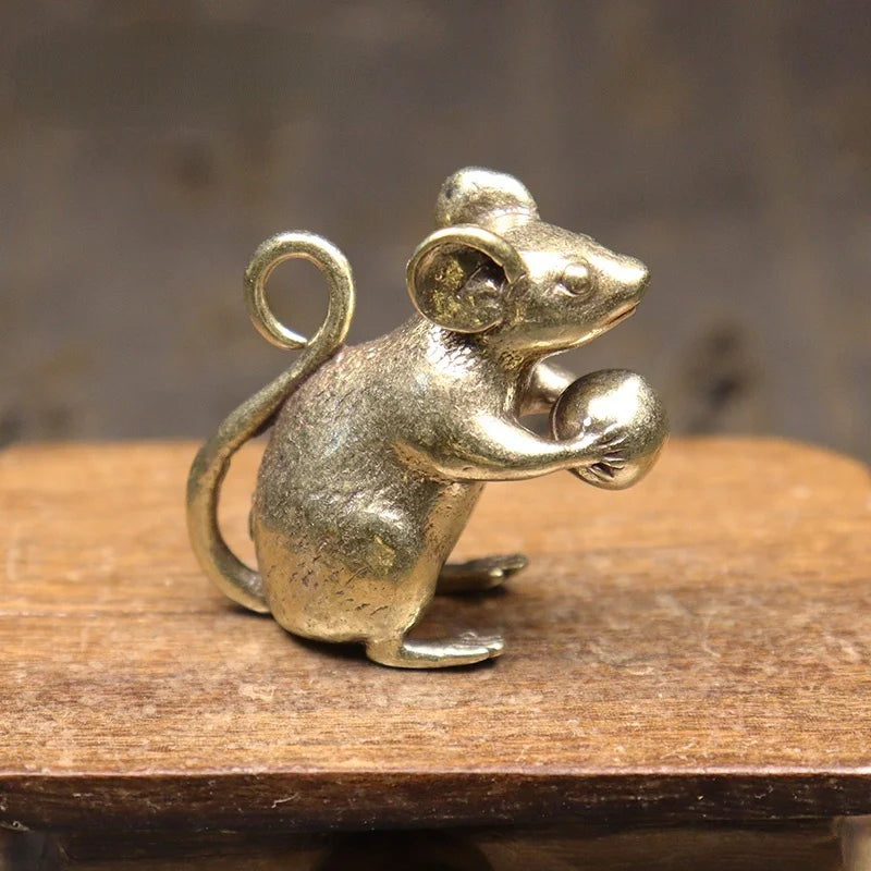 Miniatura Ratón Gracioso de Latón – Colección Animalium Laton Art™