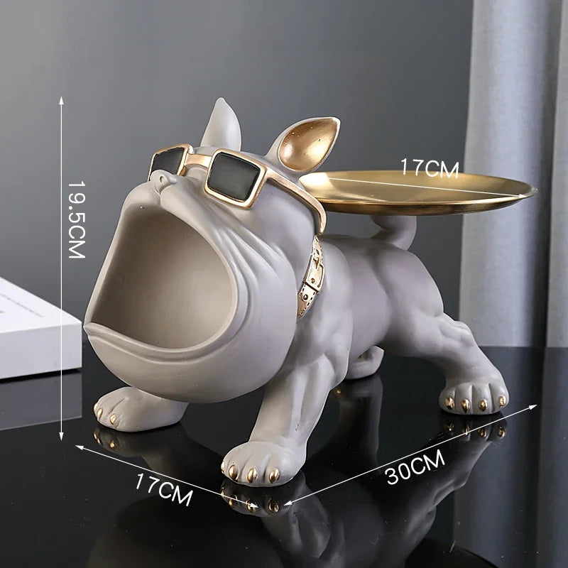 Figura Bulldog Decorativa con de Almacenamiento – Escultura de Resina Exclusiva AnimalArtBuy