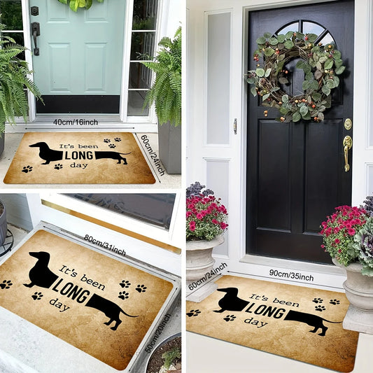 Felpudo Teckel “Long Day” – Alfombra de Entrada Original para Amantes de los Perros
