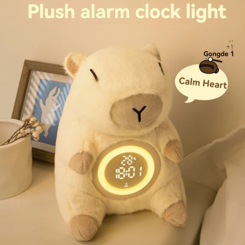 Magic Capybara – Plush, Warm Light, Dual Alarm & Built-in Thermometer
