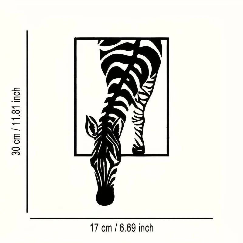 Cebra 3D de Metal “Out of Frame” – Arte de Pared Exclusivo By Animal Art