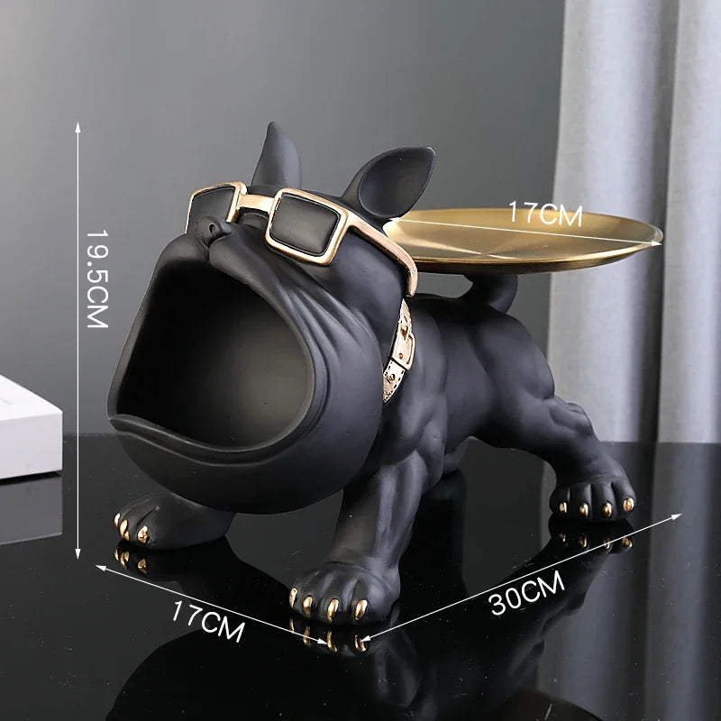 Figura Bulldog Decorativa con de Almacenamiento – Escultura de Resina Exclusiva AnimalArtBuy