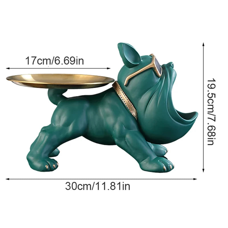 Figura Bulldog Decorativa con de Almacenamiento – Escultura de Resina Exclusiva AnimalArtBuy