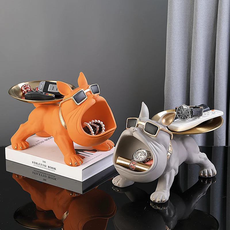 Figura Bulldog Decorativa con de Almacenamiento – Escultura de Resina Exclusiva AnimalArtBuy