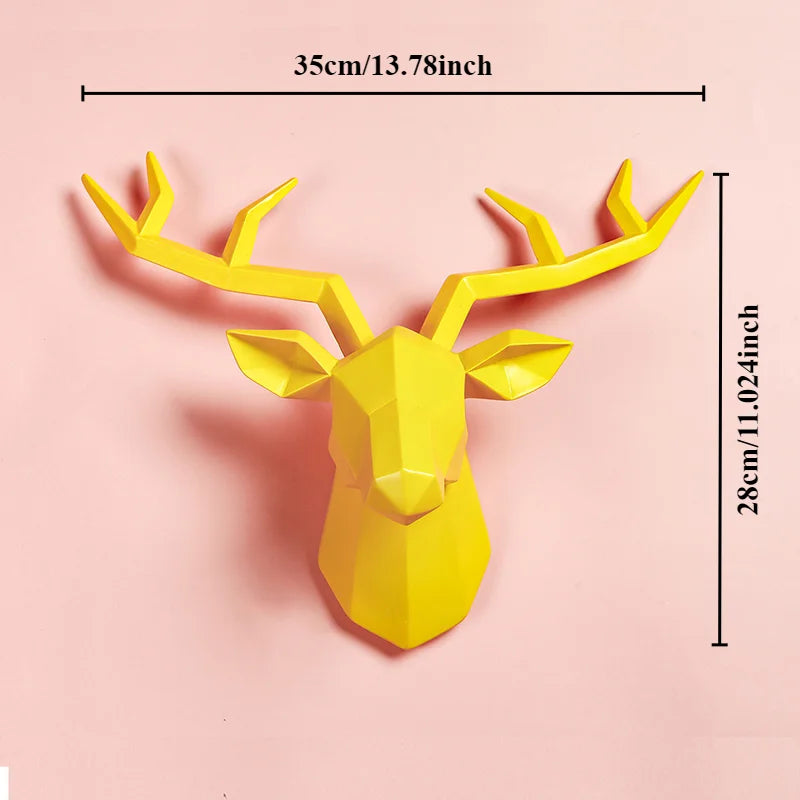 Deer Geometry™ – Escultura 3D de Ciervo en Resina para Pared (Exclusivo AnimalArtBuy®)