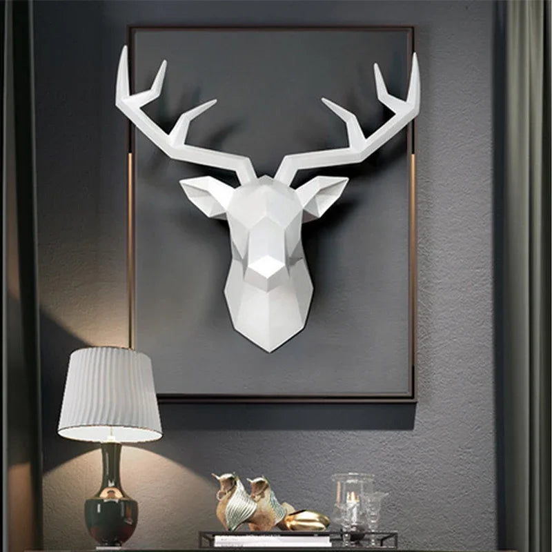 Deer Geometry™ – Escultura 3D de Ciervo en Resina para Pared (Exclusivo AnimalArtBuy®)