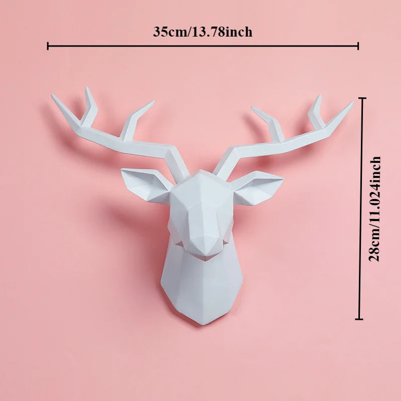 Deer Geometry™ – Escultura 3D de Ciervo en Resina para Pared (Exclusivo AnimalArtBuy®)