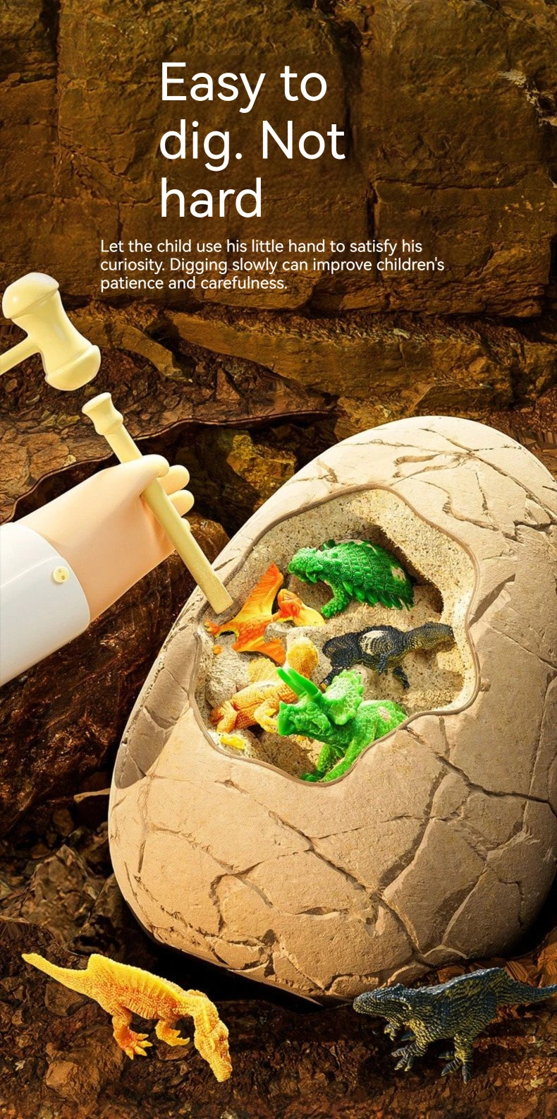 🦕 Kit Excavación Huevos de Dinosaurio para Niños – Colección Paleontología | Animalartbuy