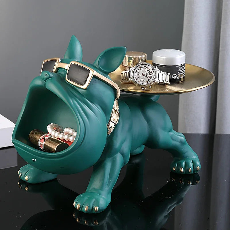 Figura Bulldog Decorativa con de Almacenamiento – Escultura de Resina Exclusiva AnimalArtBuy