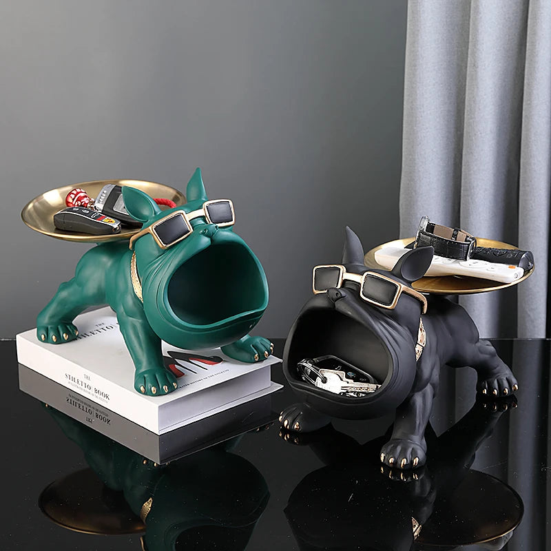 Figura Bulldog Decorativa con de Almacenamiento – Escultura de Resina Exclusiva AnimalArtBuy