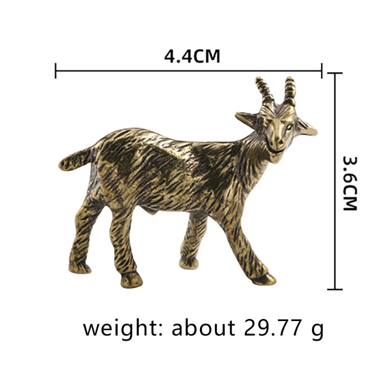 Cabra de Latón Ancestral – Miniatura Coleccionable de Animal Art