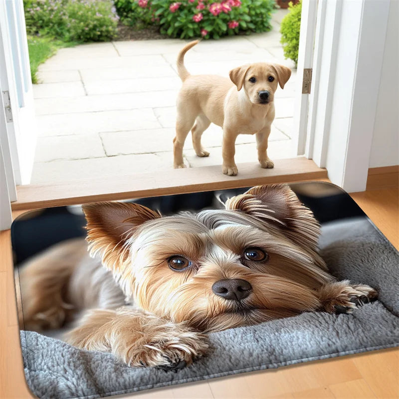 Felpudo Decorativo con Estampados de Yorkshire Terrier | Animal Home Collection