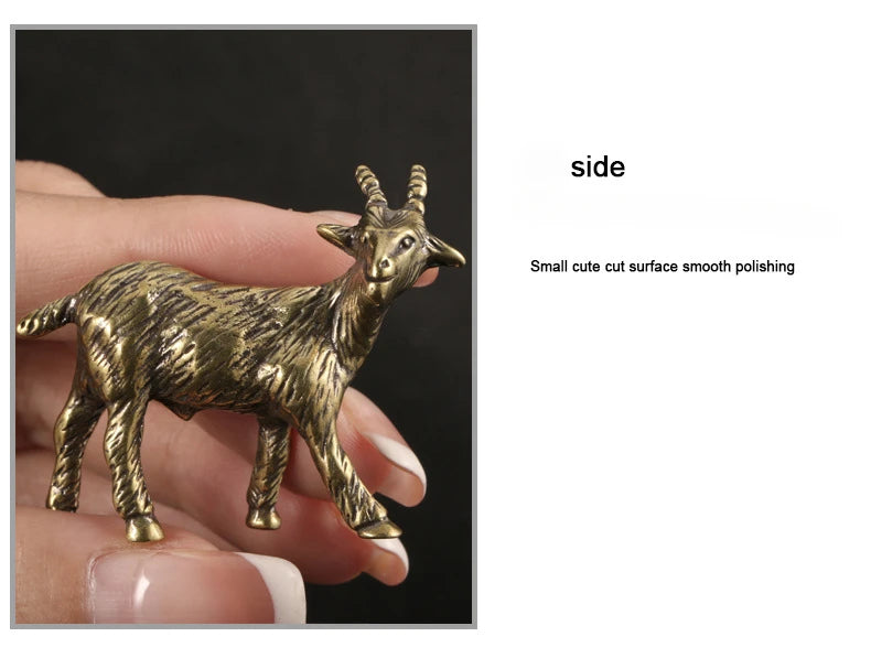 Cabra de Latón Ancestral – Miniatura Coleccionable de Animal Art
