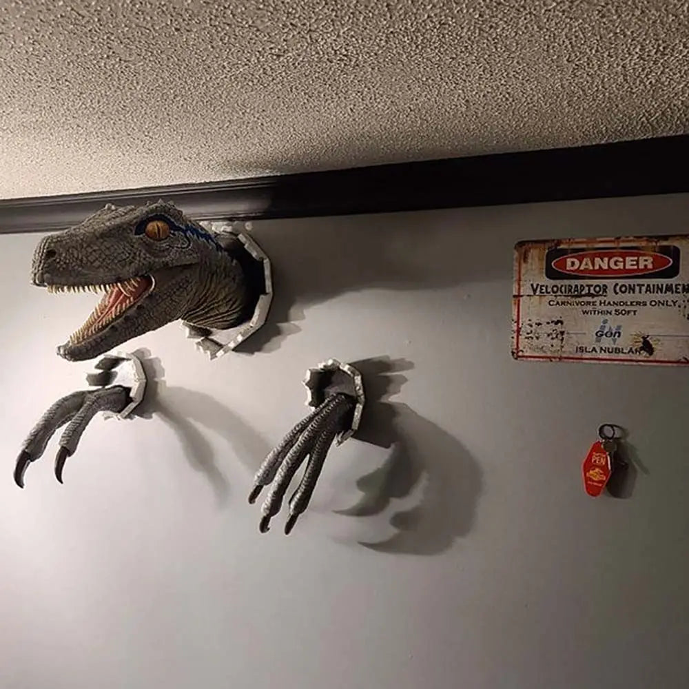 Raptor Breakout™ – Dinosaurio 3D de Resina para Pared (Exclusivo AnimalArtBuy®)