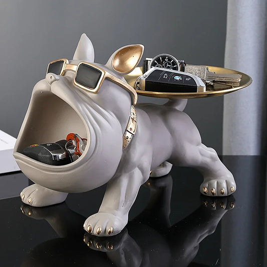 Figura Bulldog Decorativa con de Almacenamiento – Escultura de Resina Exclusiva AnimalArtBuy