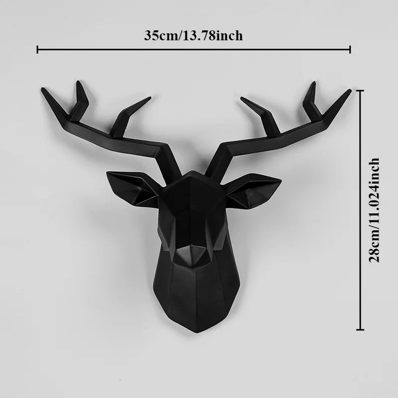 Deer Geometry™ – Escultura 3D de Ciervo en Resina para Pared (Exclusivo AnimalArtBuy®)