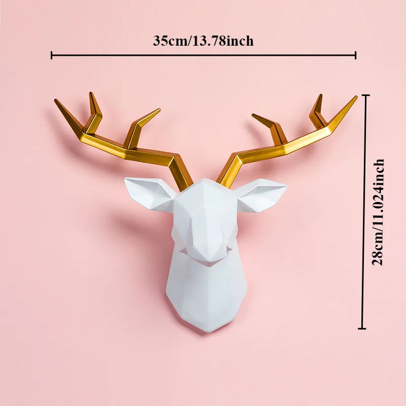 Deer Geometry™ – Escultura 3D de Ciervo en Resina para Pared (Exclusivo AnimalArtBuy®)