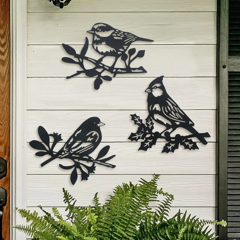 Aves de Metal en Relieve – Arte Decorativo para Interior