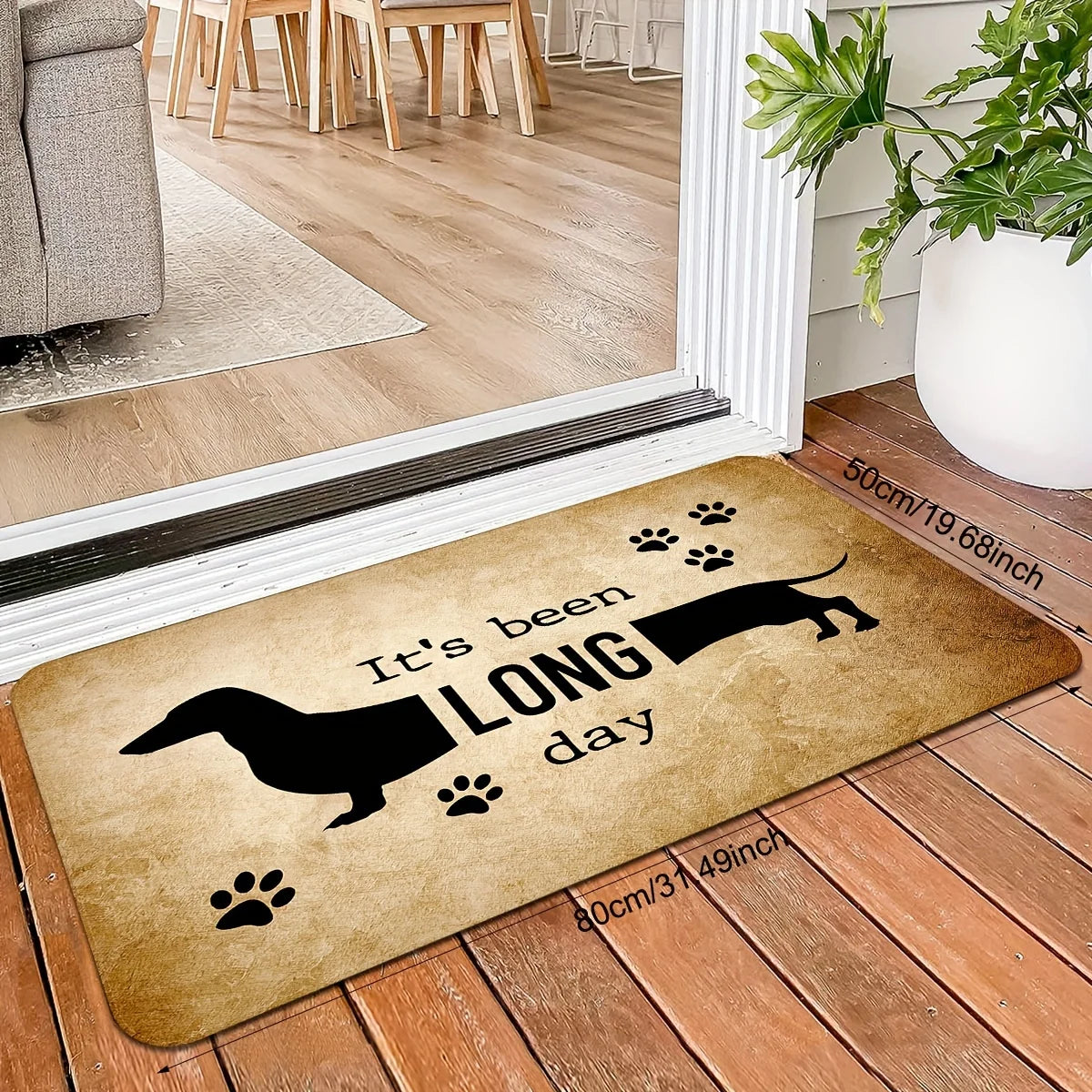 Felpudo Teckel “Long Day” – Alfombra de Entrada Original para Amantes de los Perros