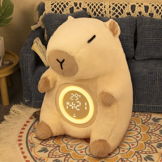 Magic Capybara – Plush, Warm Light, Dual Alarm & Built-in Thermometer