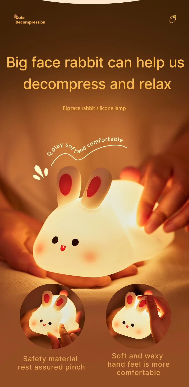 Lámpara Nocturna Panda | Luz de Noche USB Recargable Animal Cute