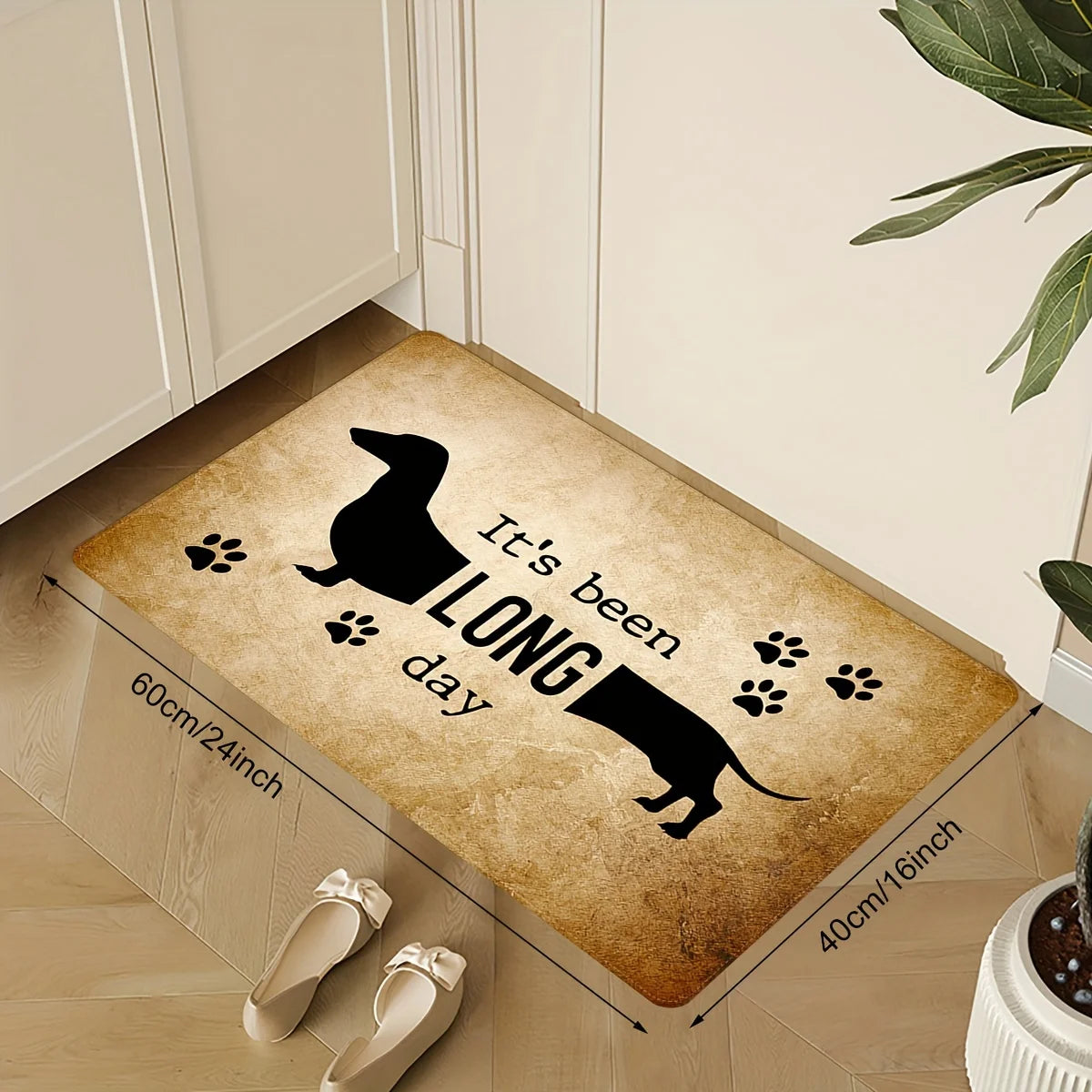 Felpudo Teckel “Long Day” – Alfombra de Entrada Original para Amantes de los Perros