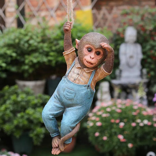 Escultura Mono Colgante de Resina - Colección Animalística