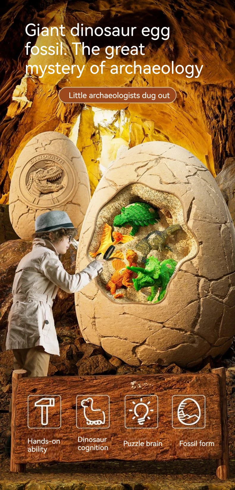 🦕 Kit Excavación Huevos de Dinosaurio para Niños – Colección Paleontología | Animalartbuy