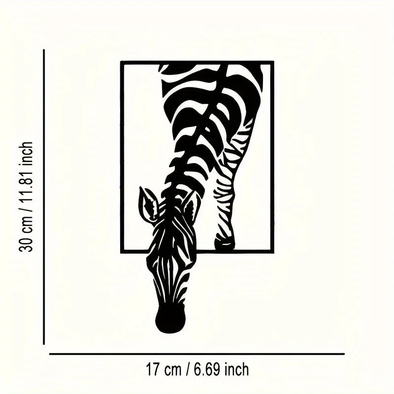 Cebra 3D de Metal “Out of Frame” – Arte de Pared Exclusivo By Animal Art