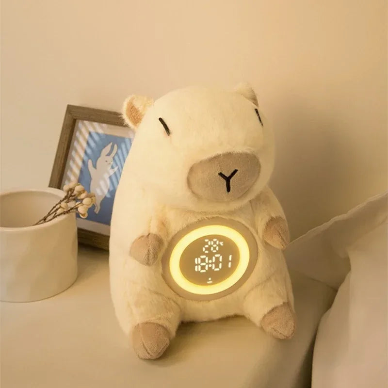 Magic Capybara – Plush, Warm Light, Dual Alarm & Built-in Thermometer