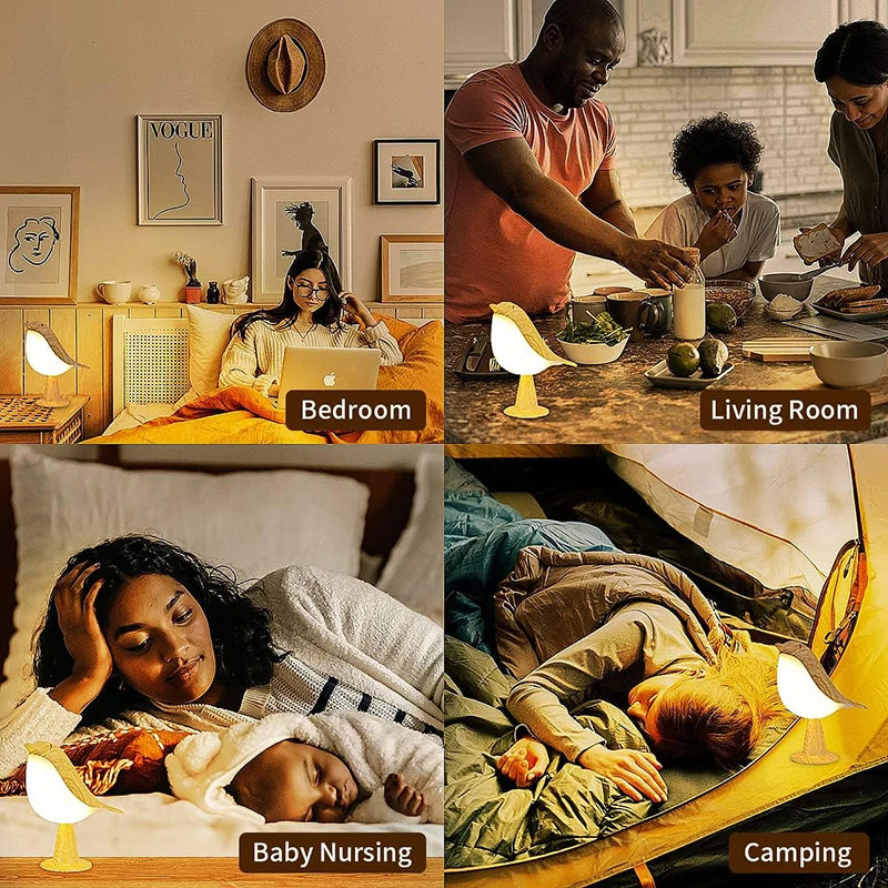 BirdLight - Lámpara LED Nórdica en Forma de Pájaro con Sensor Táctil