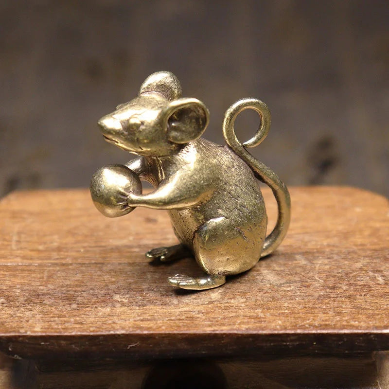 Miniatura Ratón Gracioso de Latón - Colección Animalium Laton Art