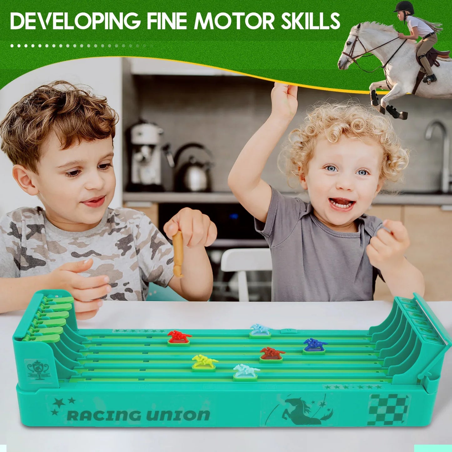 juego carreras caballos jinetes niños infantil