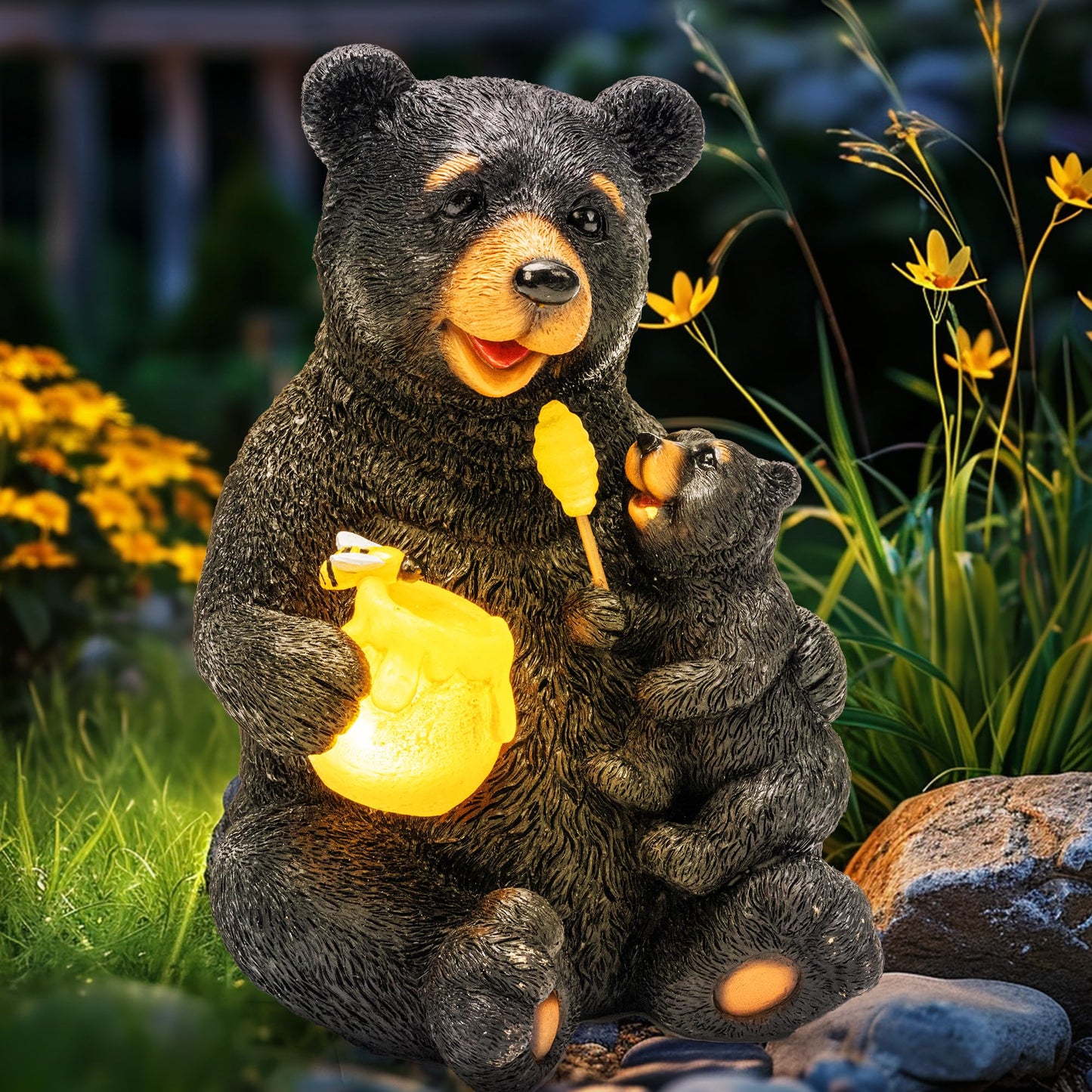 Estatua de Elefante con LED solares