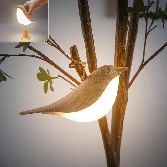 BirdLight™ by AnimalArtBuy® – Lámpara LED Nórdica en Forma de Pájaro con Sensor Táctil
