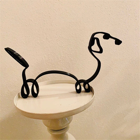 Canis Artis™ – Escultura Metálica Forjada a Mano Teckel Animal Art