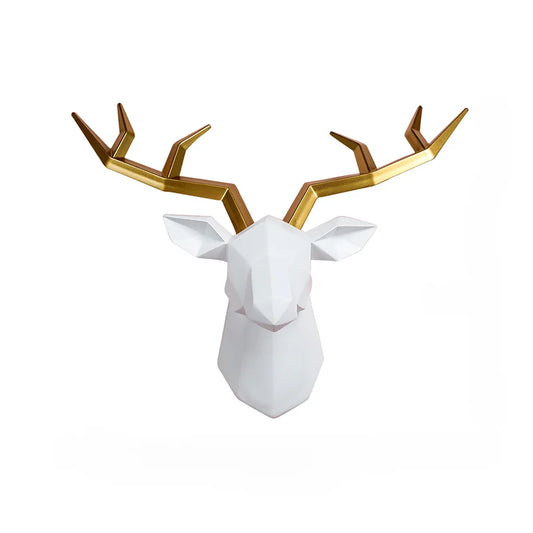 Deer Geometry™ – Escultura 3D de Ciervo en Resina para Pared (Exclusivo AnimalArtBuy®)