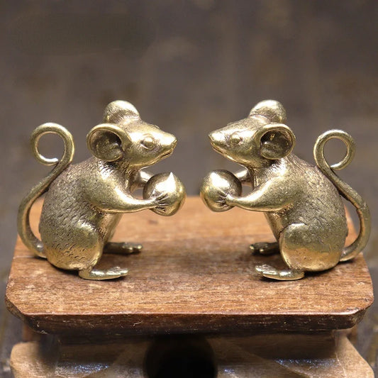 Miniatura Ratón Gracioso de Latón – Colección Animalium Laton Art™