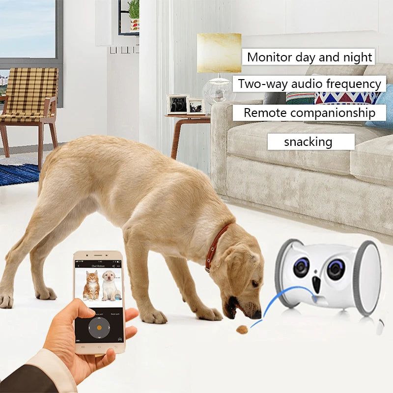 OwlPet Vision – Robot Inteligente Interactivo con Cámara HD para Mascotas | TechPets by AnimalArtBuy