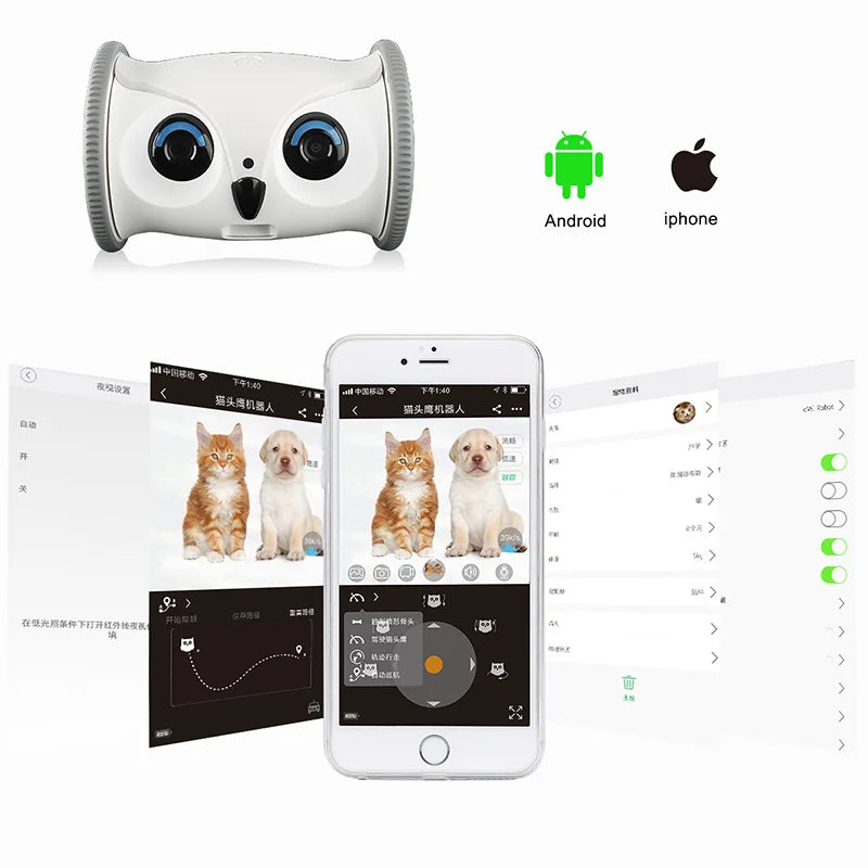 OwlPet Vision – Robot Inteligente Interactivo con Cámara HD para Mascotas | TechPets by AnimalArtBuy
