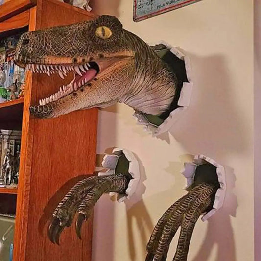 Raptor Breakout™ – Dinosaurio 3D de Resina para Pared (Exclusivo AnimalArtBuy®)