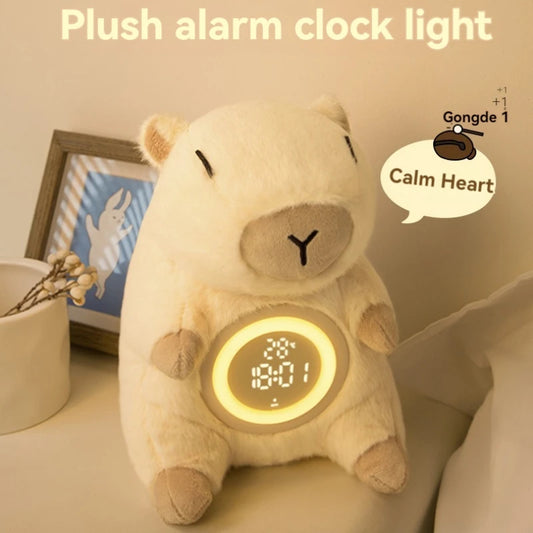Magic Capybara – Plush, Warm Light, Dual Alarm & Built-in Thermometer