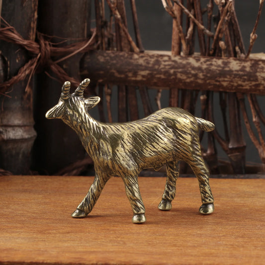 Cabra de Latón Ancestral – Miniatura Coleccionable de Animal Art